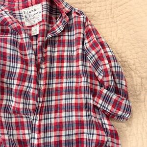 Frank & Eileen “Eileen” Red and Blue Plaid lined button up Shirt